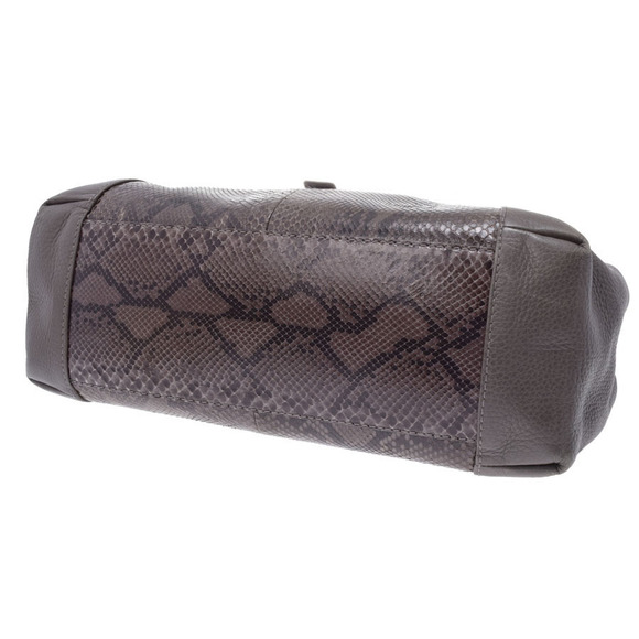 Gucci Python Handbag Grey Leather - Picture 5 of 12